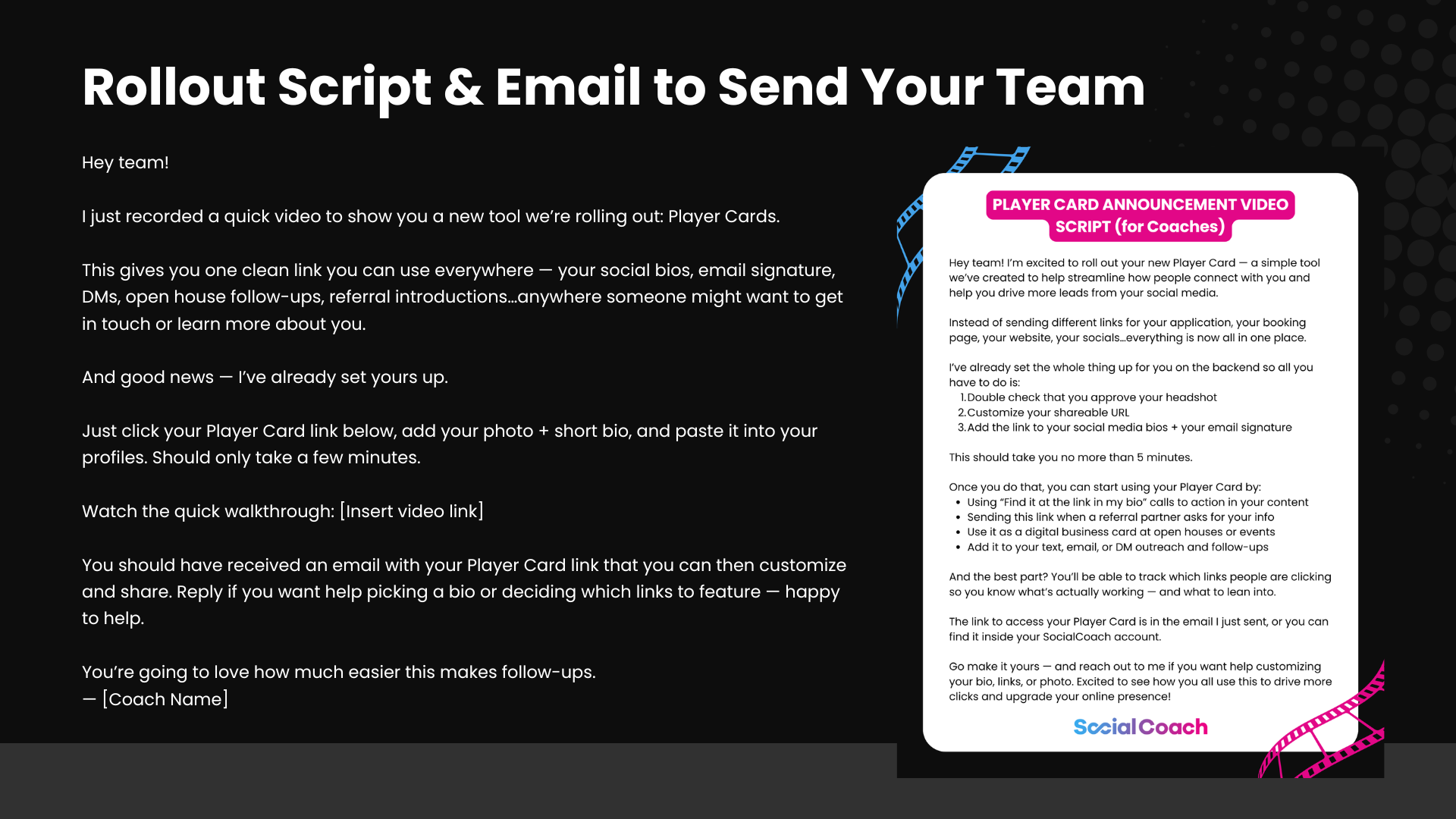 Player Cards & MVP Admin Call Presentation