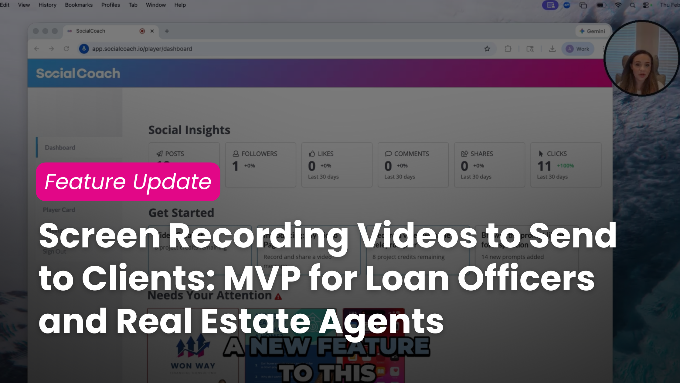 Screen Recording Videos to Send to Clients: MVP for Loan Officers and Real Estate Agents ~ Feature Update